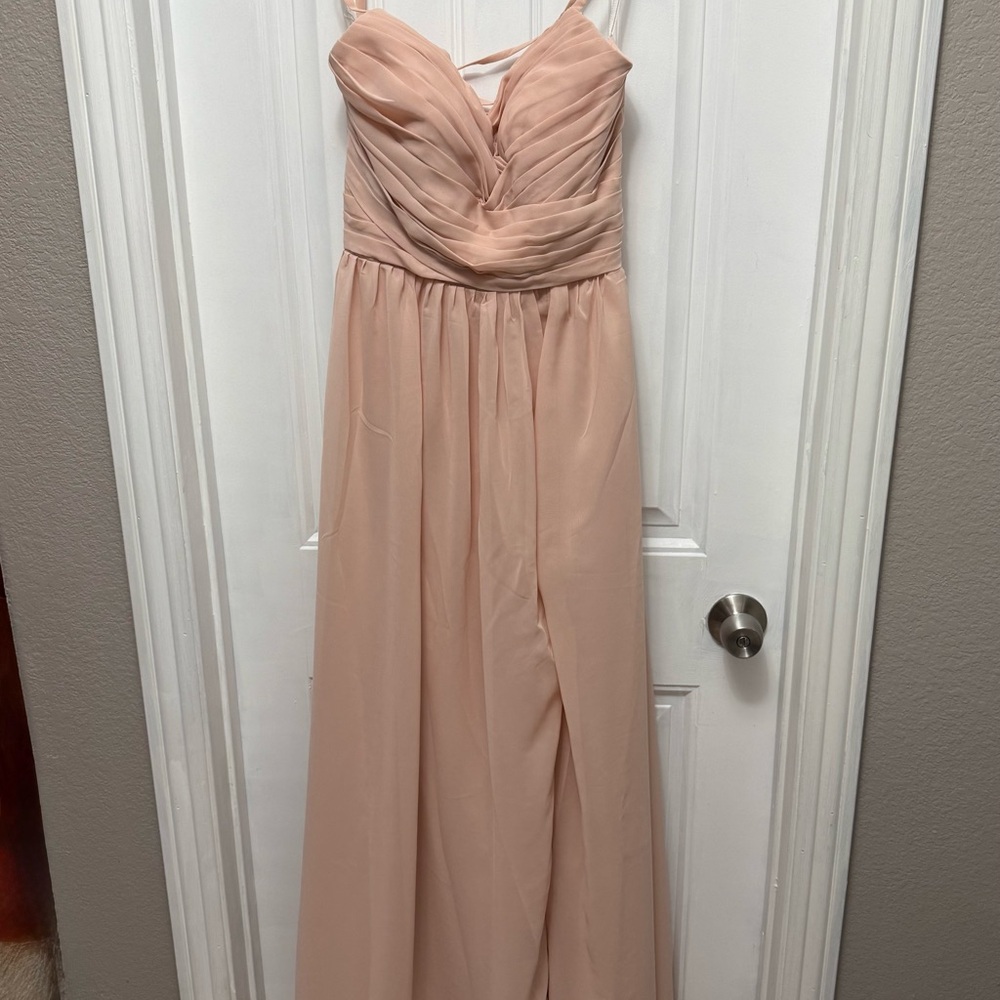 INEWER Peach Flowy Bustier W Tie Back Side Split  Sheer Size 10 NWT (X-2)